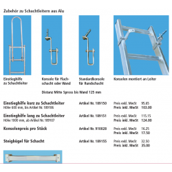 Typ 189 Schachtleiter aus Alu 3 Sprossen