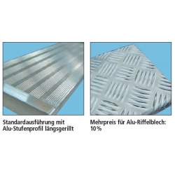 Typ 495000 Treppe 45° aus Aluminium 3 Stufen