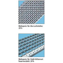 Typ 495 Treppe 60° aus Aluminium 3 Stufen