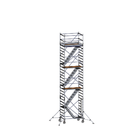 Typ 733 HB Treppen-Rollgerüst, Plattformlänge 1.80 m und Gerüsthöhe 8.65 m