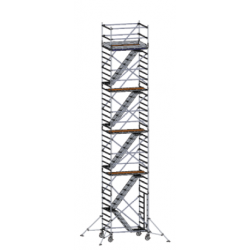 Typ 733 HB Treppen-Rollgerüst, Plattformlänge 1.80 m und Gerüsthöhe 10.65 m