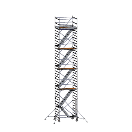 Typ 733 HB Treppen-Rollgerüst, Plattformlänge 1.80 m und Gerüsthöhe 10.65 m