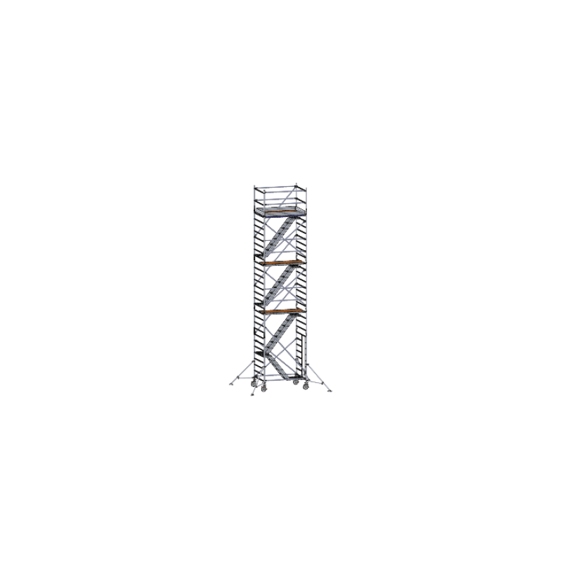 Typ 743 HB Treppen-Rollgerüst, Plattformlänge 2.60 m und Gerüsthöhe 8.65 m