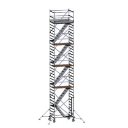 Typ 743 HB Treppen-Rollgerüst, Plattformlänge 2.60 m und Gerüsthöhe 10.65 m