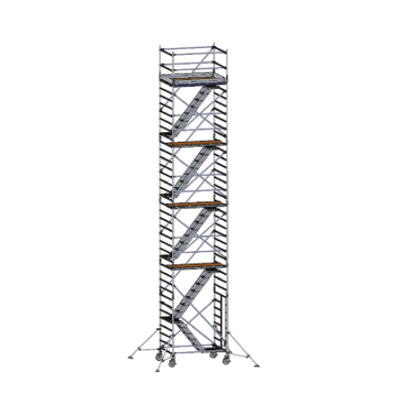 Typ 743 HB Treppen-Rollgerüst, Plattformlänge 2.60 m und Gerüsthöhe 10.65 m