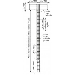 Typ 188 Aluminium-Steigleiter einläufig 14.9 m Steighöhe