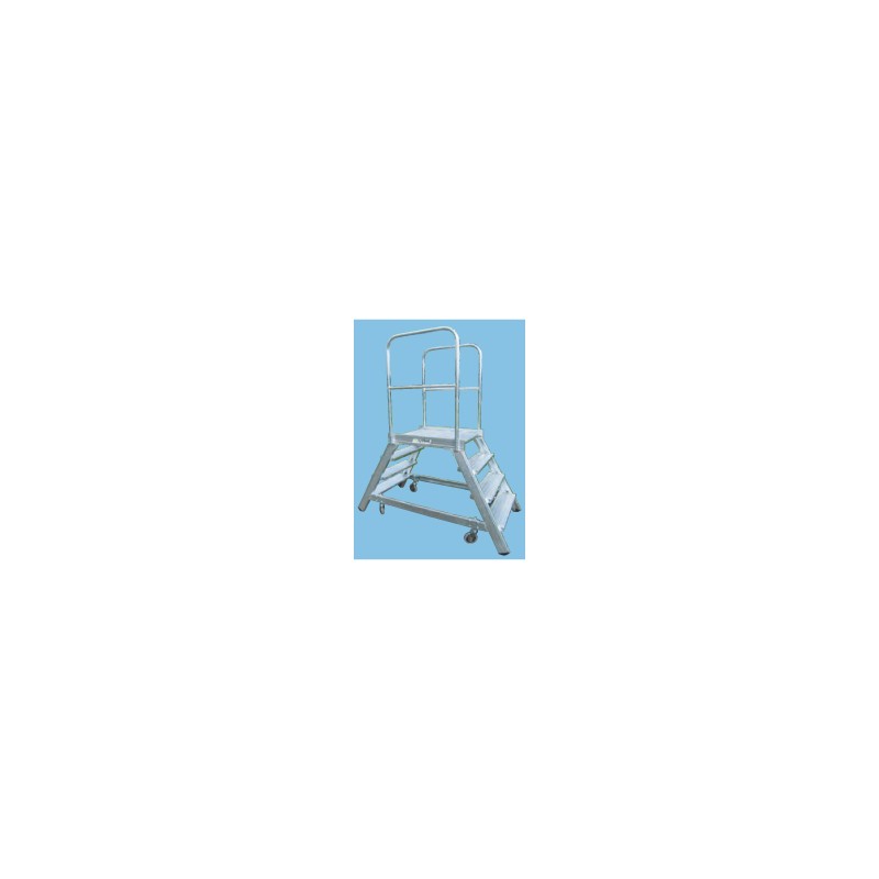 Typ 495650 Podesttreppe beidseitig begehbar, fahrbar 3 Stufen