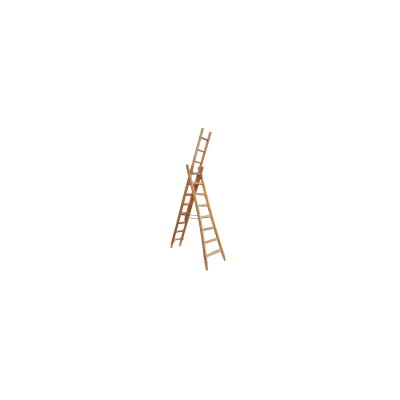 Typ 445 Holz-Mehrzweckleiter, 3-teilig 3x12 Sprossen