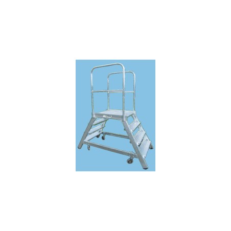 Typ 495650 Podesttreppe beidseitig begehbar, fahrbar 5 Stufen